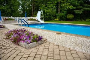 Concrete curbing flower beds