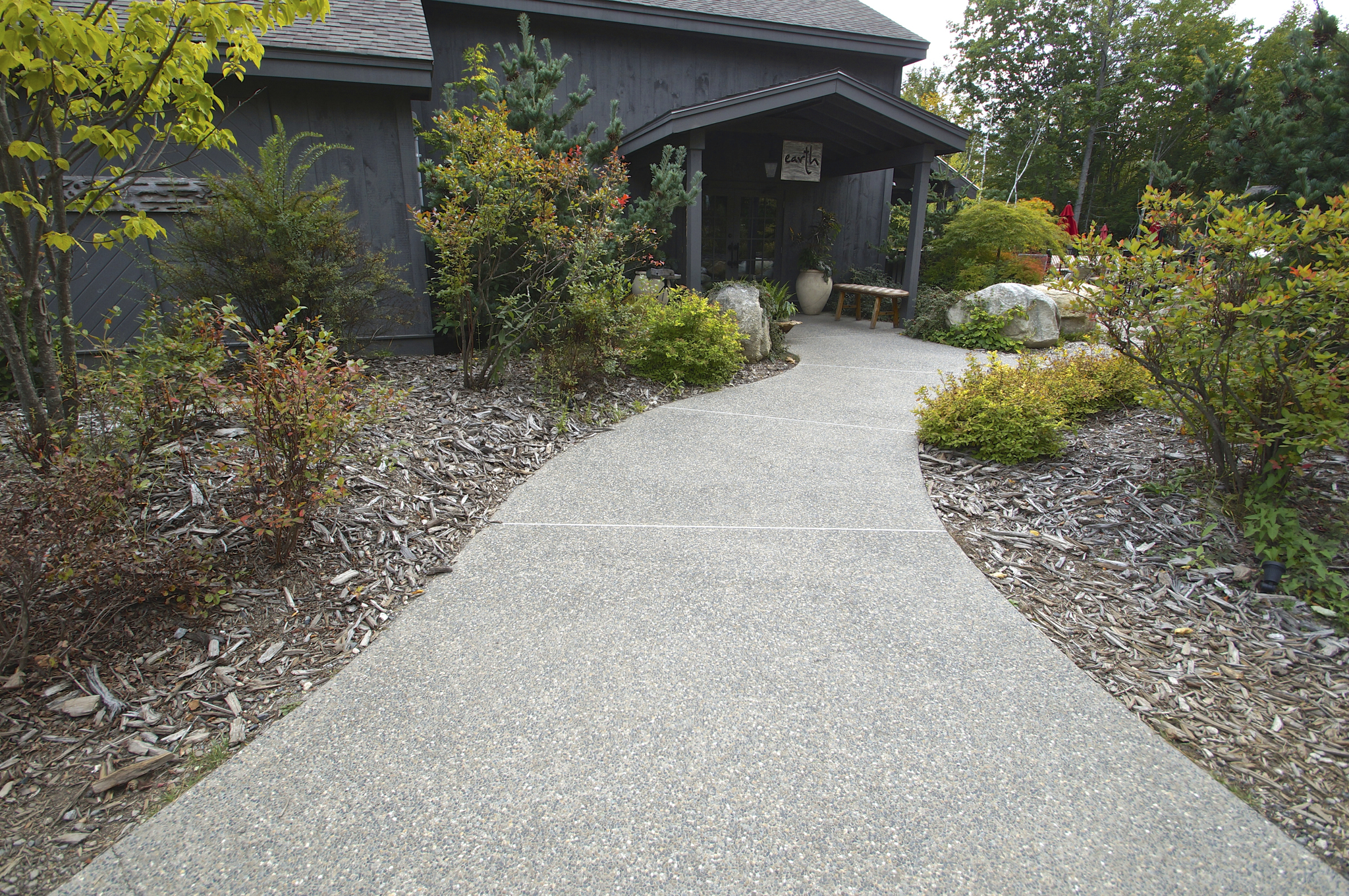 Exposed aggregate walkway